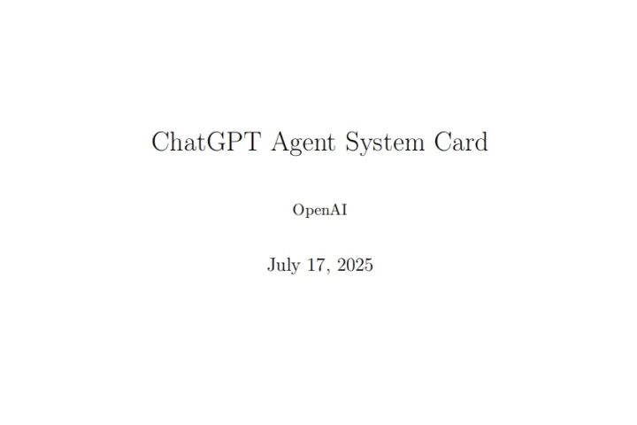 OpenAI：2025ChatGPTAgent<em>技术</em>报告英文版