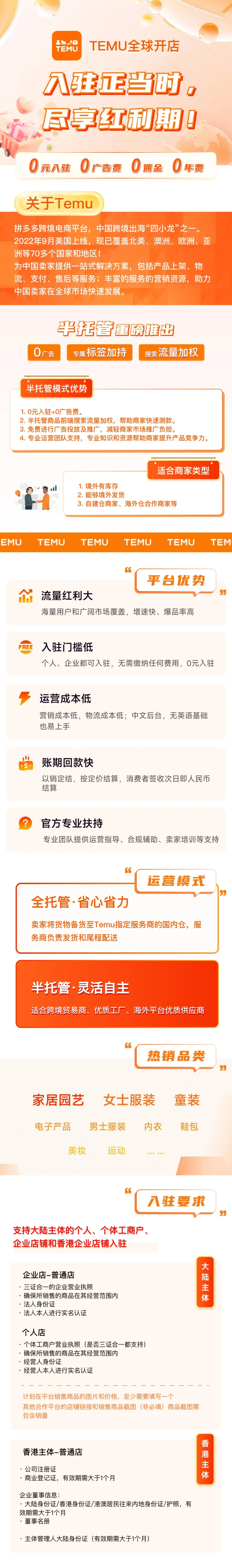 Temu全托管/半托管丨开店入驻