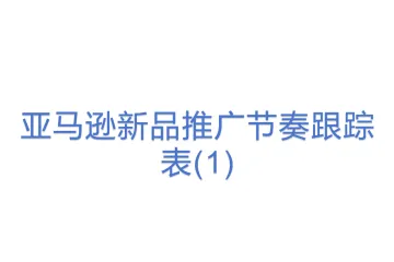 亚马逊新品推广节奏跟踪表(1)