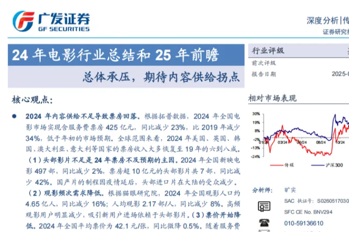 24年电影行业总结和25年前瞻：总体承<em>压</em>期待内容供给拐点-250112（24页）