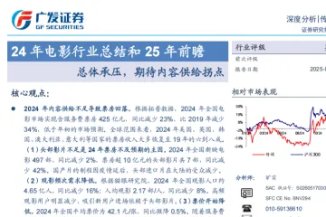 24年电影行业总结和25年前瞻：总体承压期待内容供给拐点-250112（24页）
