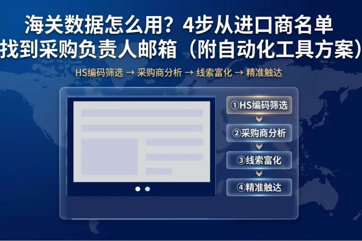 海关数据怎么用？4步从进口商名单找到采购负责人邮箱（附自动化工具方案）