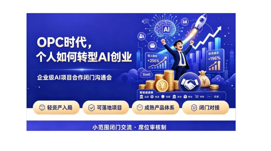 OPC 启新局，AI 创未来｜个人转型 AI 创业项目私享闭门会【天津】