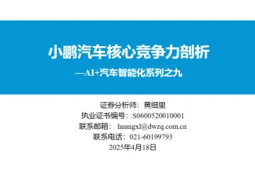 汽车行业AI汽车智能化系列之九小鹏汽车核心竞争力剖析-25041878页