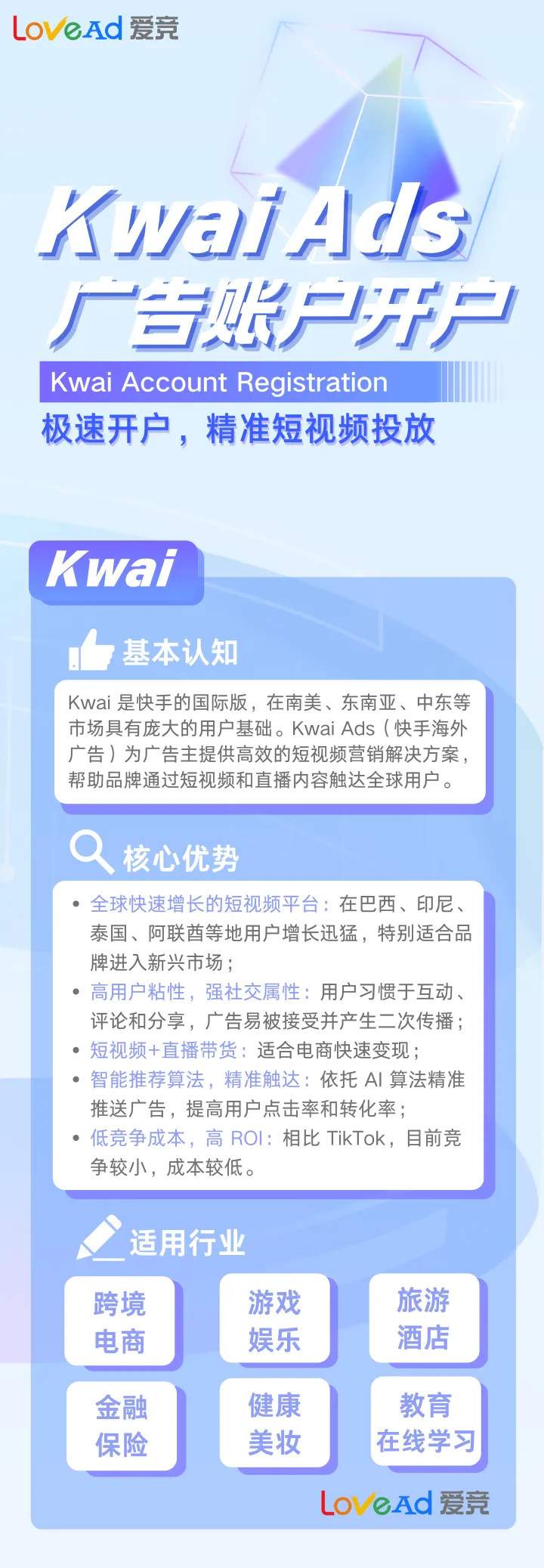 Kwai广告账户开户+代投