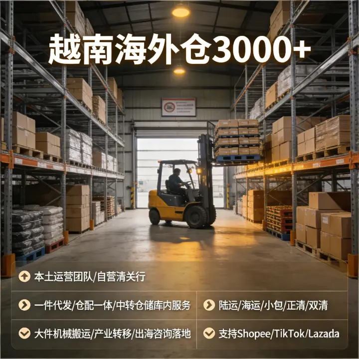越南海外仓一件代发服务|本土清关+专线物流+Shopee/TikTok履约