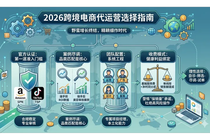 2026跨境电商代运营服务商数据盘点：72家亚马逊SPN+TikTok TSP认证筛选指南
