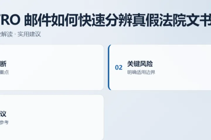 收到 TRO 邮件如何快速分辨真假法院文书