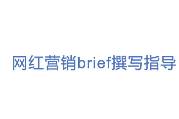 网红营销brief撰写指导