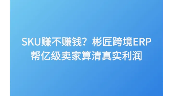 SKU赚不赚钱？彬匠跨境ERP帮亿级卖家算清真实利润（含所有成本）
