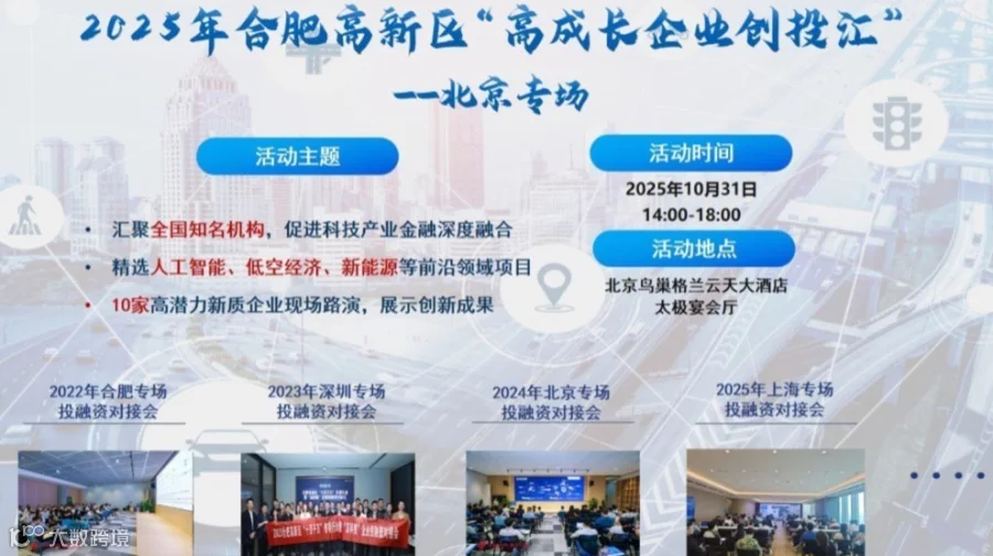 2025年合肥高新区“高成长企业创投汇” ——北京专场活动