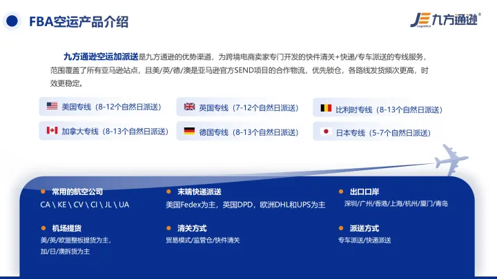 FBA头程空运专线丨空运+派送一体化物流方案