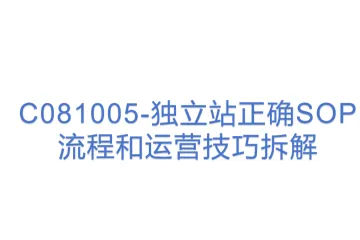 C081005-独立站正确SOP流程和运营技巧拆解