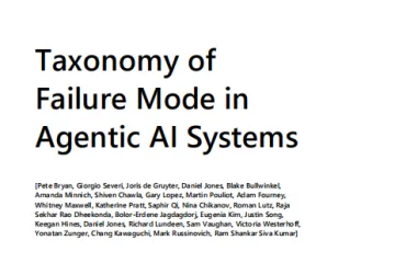 微软：2025年AIAgent系统故障模式分类白皮书英文版
