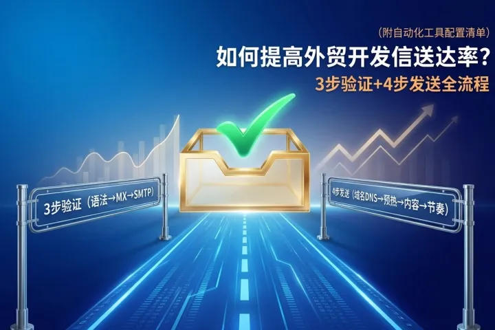 如何提高外贸开发信送达率？3步验证+4步发送全流程（附自动化工具配置清单）