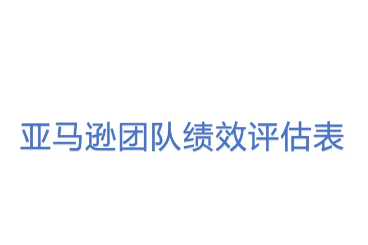 亚马逊团队绩效评估表