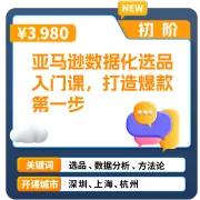 亚马逊官方课堂—亚马逊数据化选品入门课，打造爆款第一步