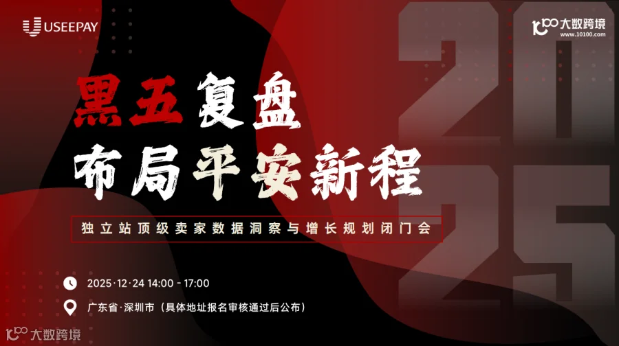 黑五复盘·布局平安新程——独立站顶级卖家数据洞察与增长规划闭门会