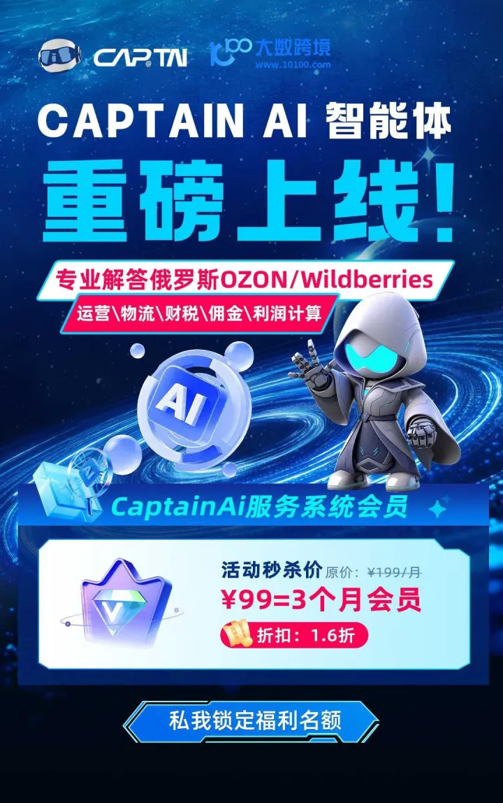 CaptainAI|俄罗斯电商OZON/WB专属AI运营助手
