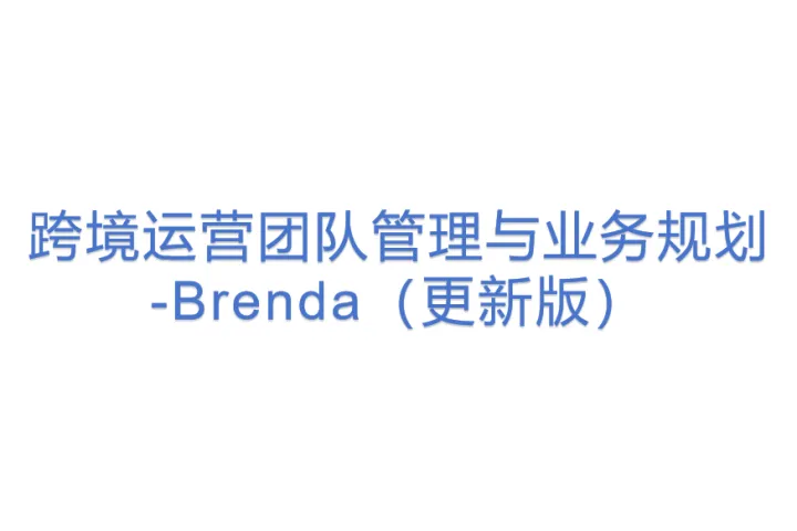 跨境运营团队管理与业务规划-Brenda(更新版)