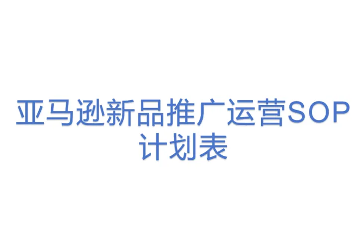 亚马逊新品推广运营SOP计划表