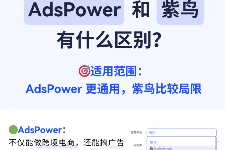 AdsPower  和  紫鸟 有什么区别？
