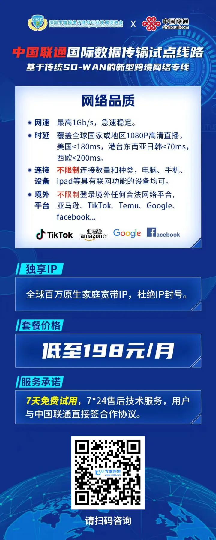 三大运营商跨境网络专线+流量套餐 · 原生家庭宽带IP
