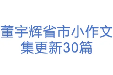 董宇辉省市小作文集更新30篇