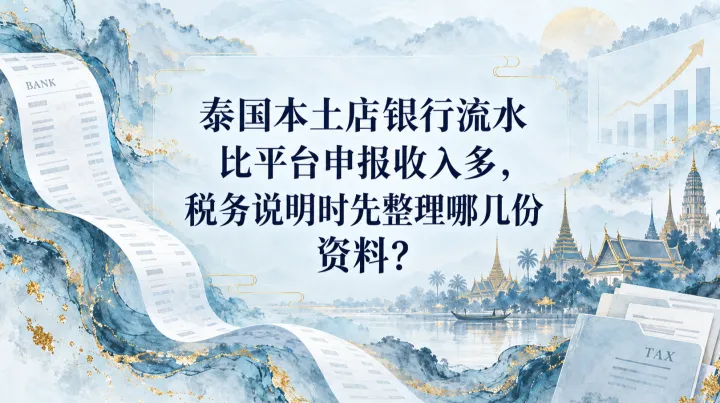 泰国本土店银行流水比平台申报收入多，税务说明时先整理哪几份资料？
