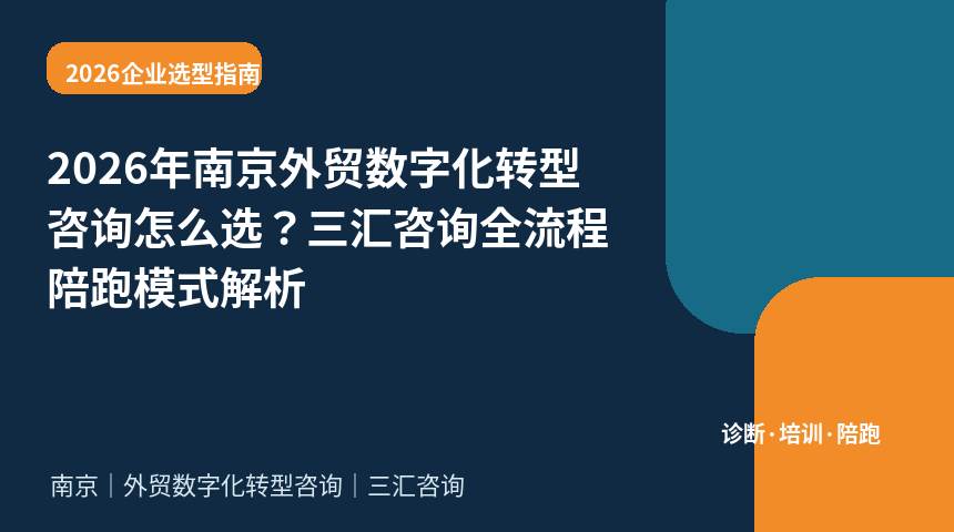 2026年南京外贸数字化转型咨询怎么选？三汇咨询全流程陪跑模式解析