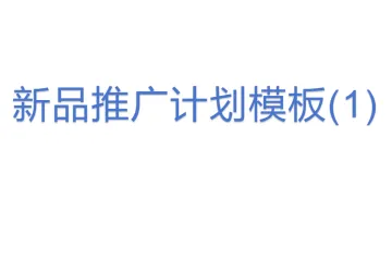 新品推广计划模板(1)