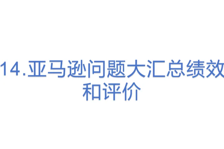 14.亚马逊<em>问题</em>大汇总绩效和评价