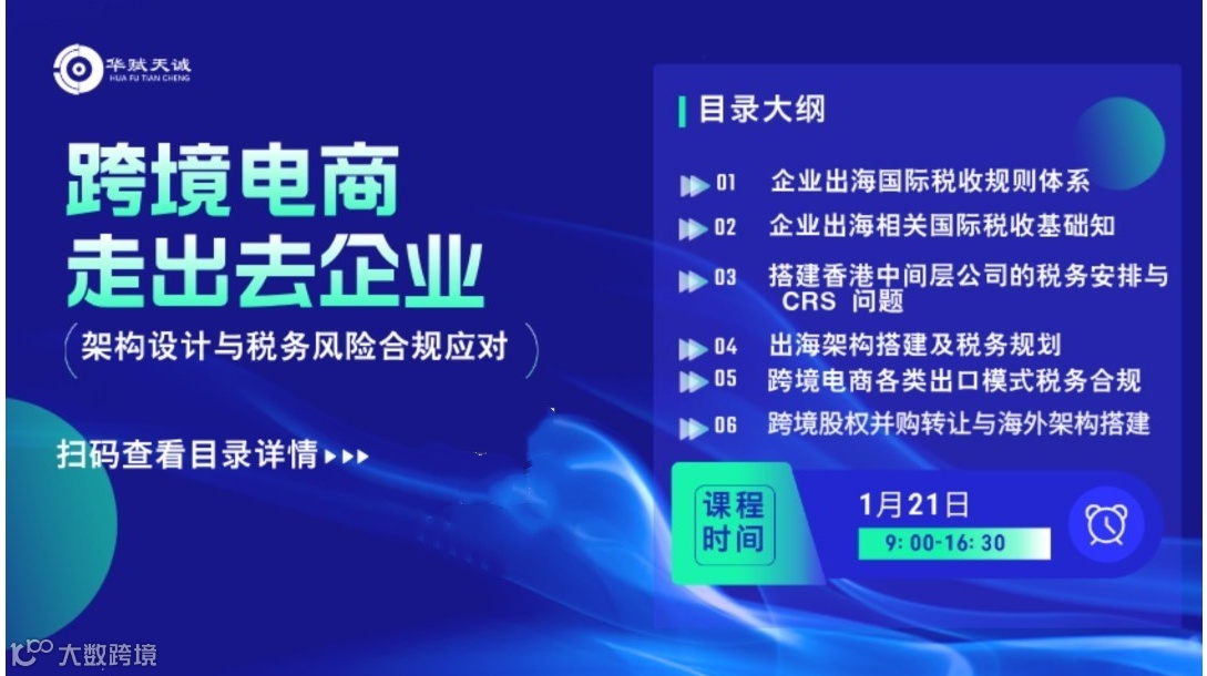 跨境电商&走出去企业：架构设计与税务风险合规应对