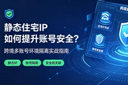 静态住宅IP如何提升账号安全？跨境多账号环境隔离实战指南