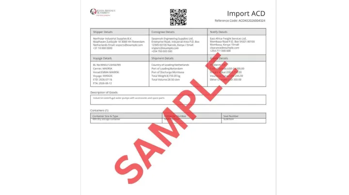 肯尼亚 ACD 预申报新规全面科普：8 月 3 日强制实施，出口企业合规指南