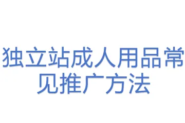 独立站成人用品常见推广方法