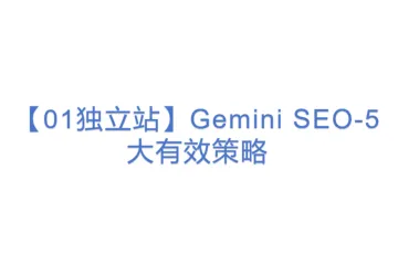 【01独立站】Gemini SEO-5大有效策略