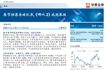 春节档票房破纪录《哪吒2》成现象级-250204（17页）