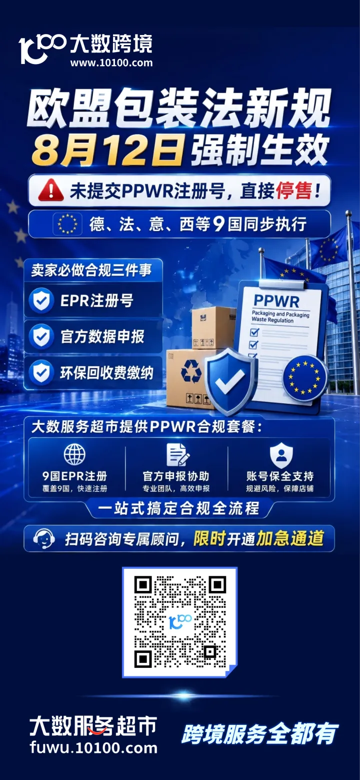 欧盟PPWR包装法注册 · 9国合规 · 德国最快3天