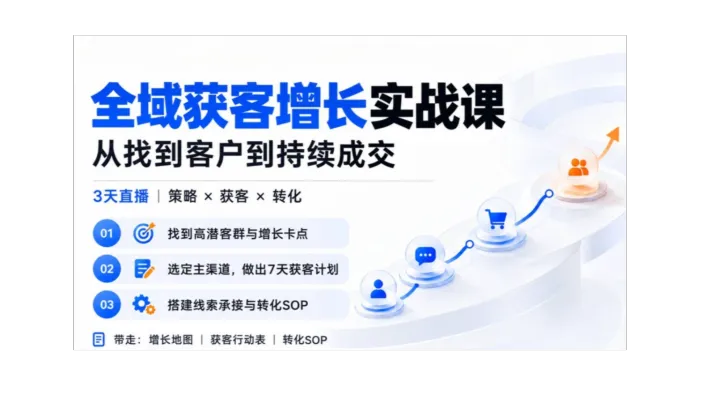 全域获客增长实战课分享-从找到客户到持续成交