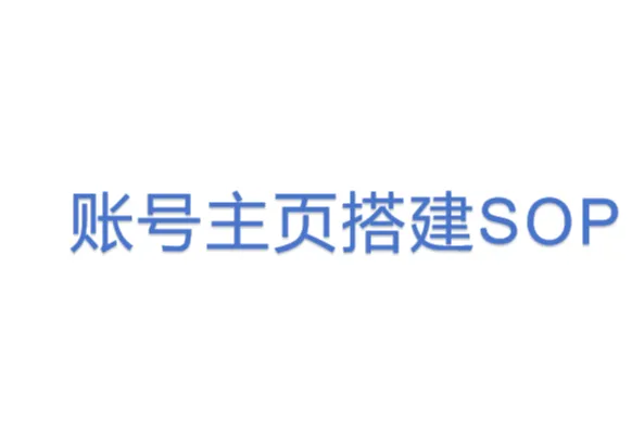<em>账号</em>主页搭建SOP