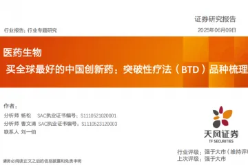 医药生物行业专题研究：买全球最好的中国创新药突破性疗法（BTD）品种梳理-250609（21页）