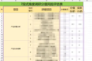 多维度调研分值风险评估表