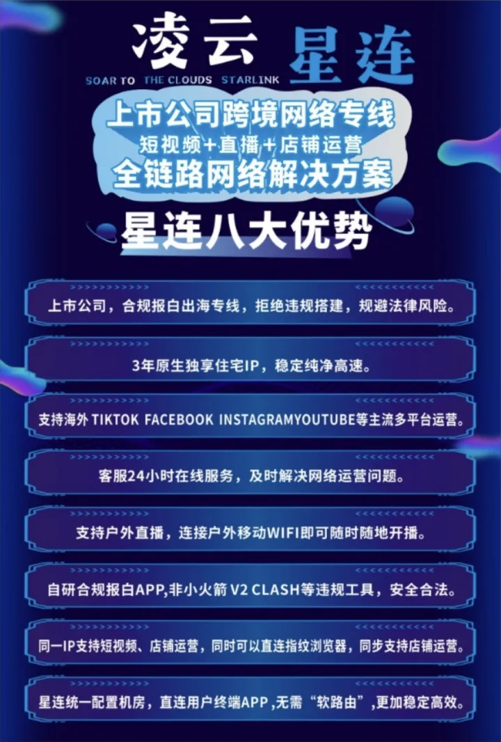 凌云星连--跨境网络专线全链路网络