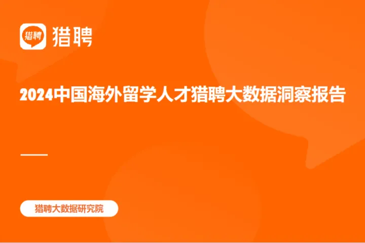 猎聘2024中国海外留学人才猎聘大数据洞察报告49页