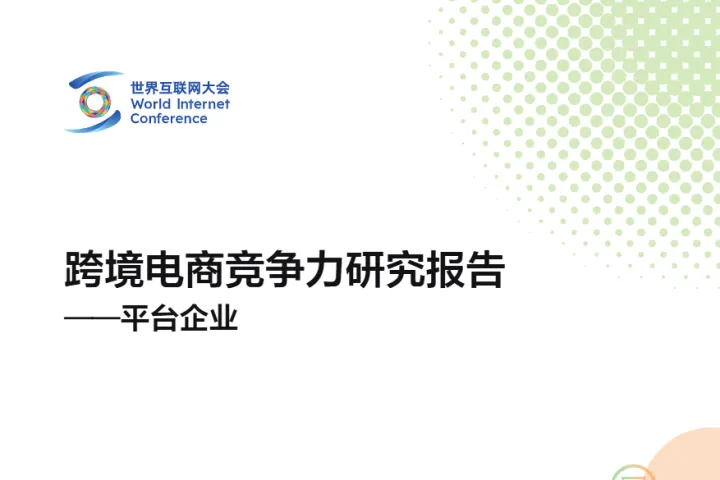 世界互联网大会2024跨境电商竞争力研究报告平台企业