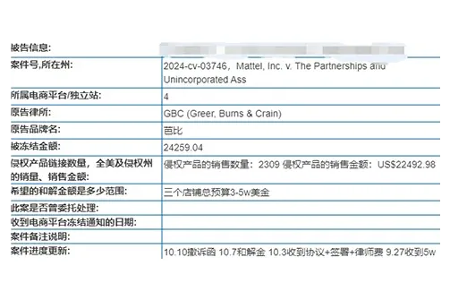 【麦家支持和解案例】店铺遭遇TRO，账户内冻结金额巨大，来看如何低成本和解