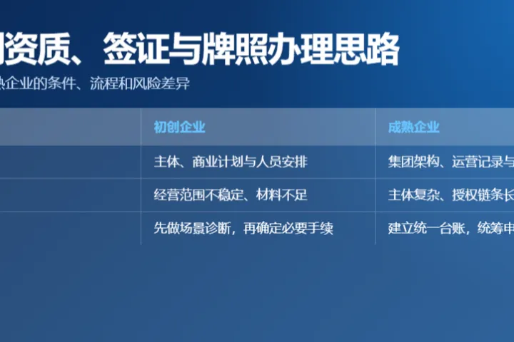 初创成熟企业意大利资质签证牌照办理思路区别