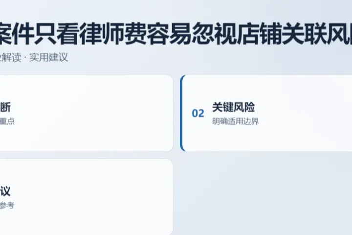 TRO 案件只看律师费容易忽视店铺关联风险