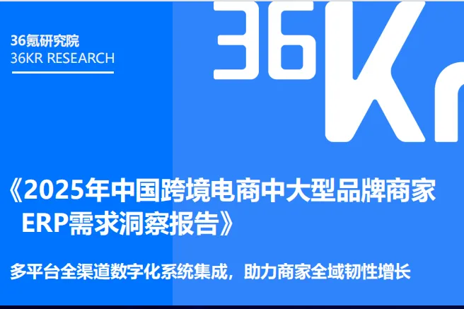 36氪研究院：2025年中国跨境电商中大型品牌商家<em>ERP</em>需求洞察报告